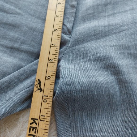 Gap Women's Slim Cropped Grey Linen Blend Stretch Pants Size: 2 - Picture 5 of 8